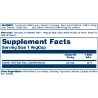 Solaray Selenium Yeast Free 200mcg - 90 vcaps