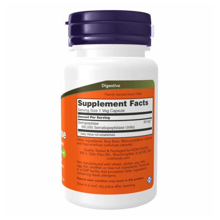 Now Foods Serrapeptase 60,000 Units - 60 vcaps