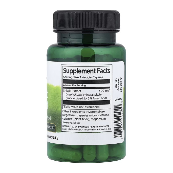 Swanson Shilajit Extract Standardized 400 mg - 60 vcaps