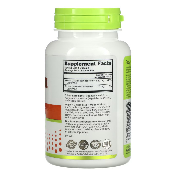 Nutribiotic Sodium Ascorbate - 100 caps