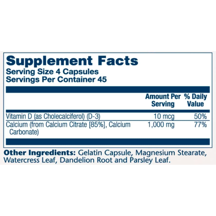 Solaray Calcium w/ D3 Citrate 1000mg - 90 caps