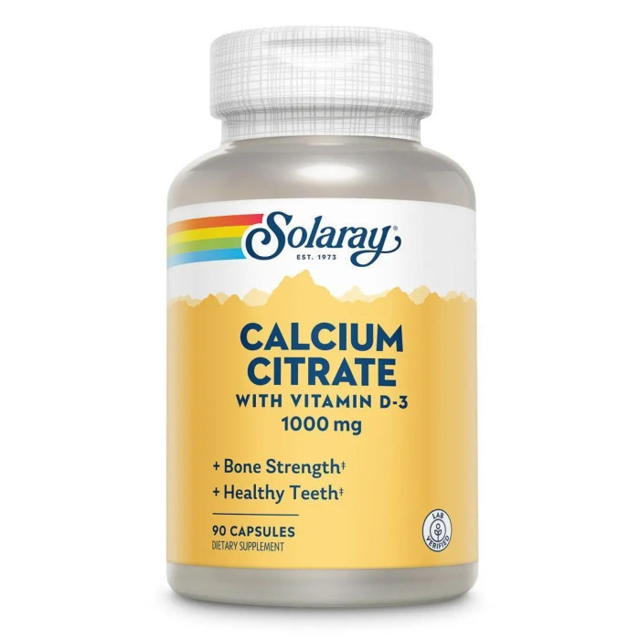 Solaray Calcium w/ D3 Citrate 1000mg - 90 caps