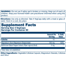 Solaray Magnesium Glycinate 350mg - 240 vcaps