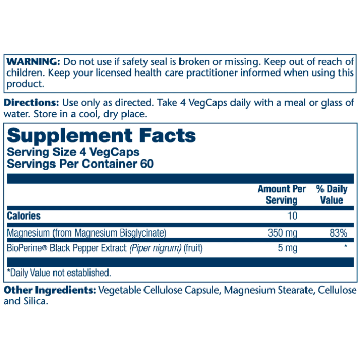 Solaray Magnesium Glycinate 350mg - 240 vcaps
