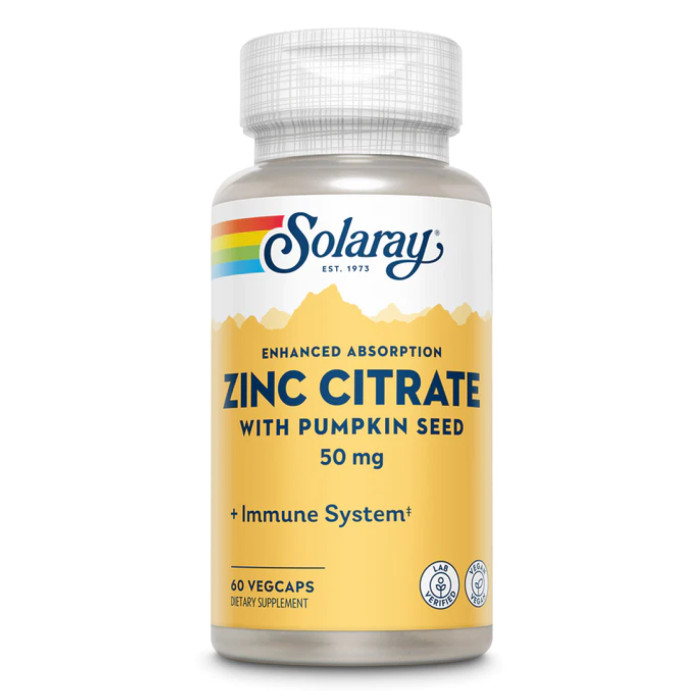 Solaray Zinc Citrate 50mg - 60 vcaps