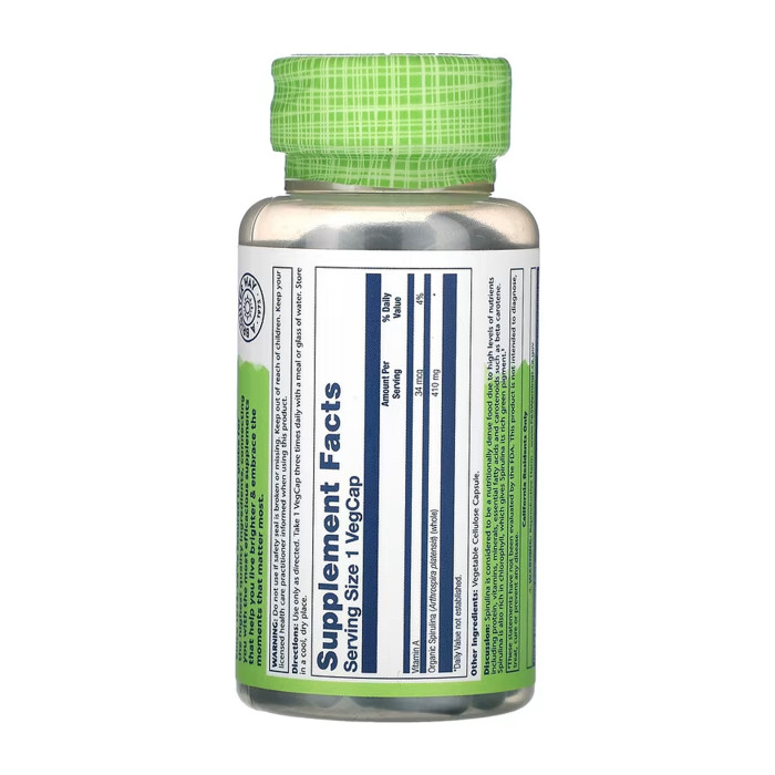 Solaray Spirulina Algae 410mg - 100 vcaps