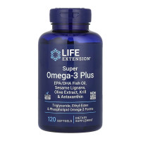 Life Extension Super Omega-3 Plus EPA/DHA Fish Oil, Sesame Lignans, Olive Extract, Krill & Astaxanthin - 120 softgels