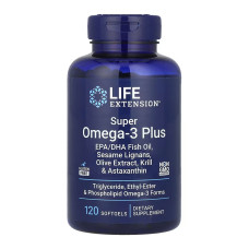 Life Extension Super Omega-3 Plus EPA/DHA Fish Oil, Sesame Lignans, Olive Extract, Krill & Astaxanthin - 120 softgels