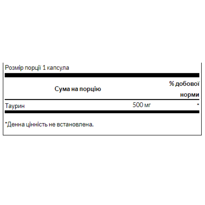 Swanson Taurine 500mg - 100caps