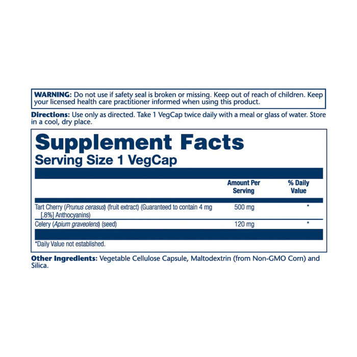 Solaray Tart Cherry & Celery Seed 620mg - 60 caps