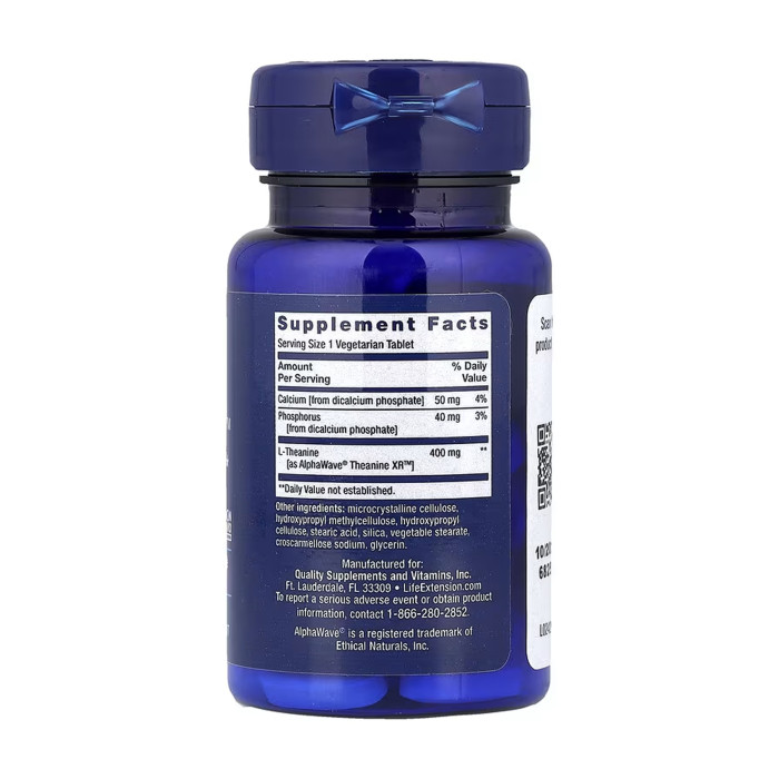 Life Extension Theanine XR™ Stress Relief - 30 vegetarian tablets