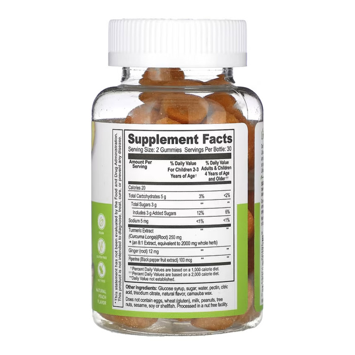Lifeable Turmeric Curcumin with Ginger & Black Pepper Extract Kids - 60 gummies