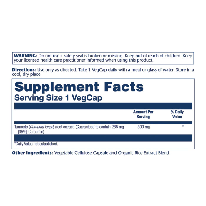 Solaray Turmeric Root Extract 300m - 60 vcaps