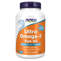 Now Foods Ultra Omega-3 FO 500/250 Fish Gelatin - 180 Softgels
