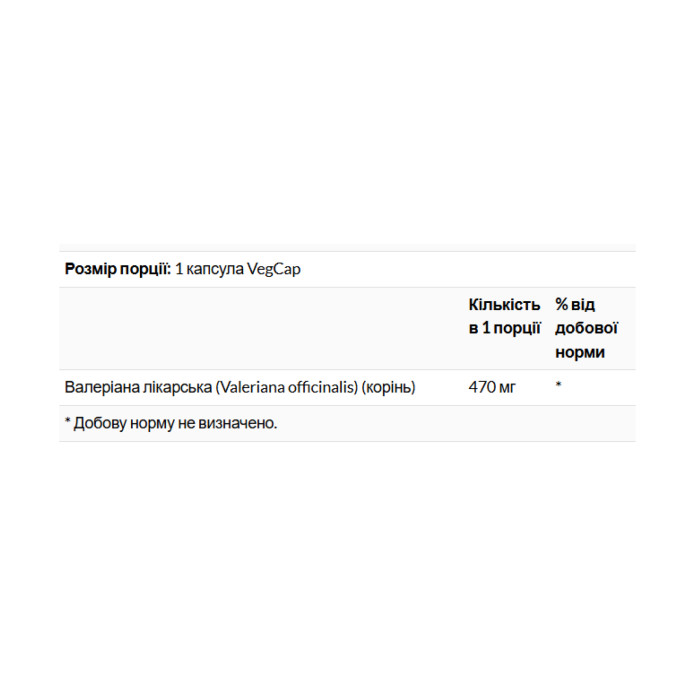 Solaray Valerian Root 470mg - 100 vcaps