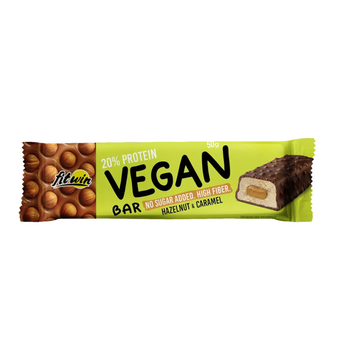 FitWin Vegan Bar - 12x50g Hazelnut & Caramel