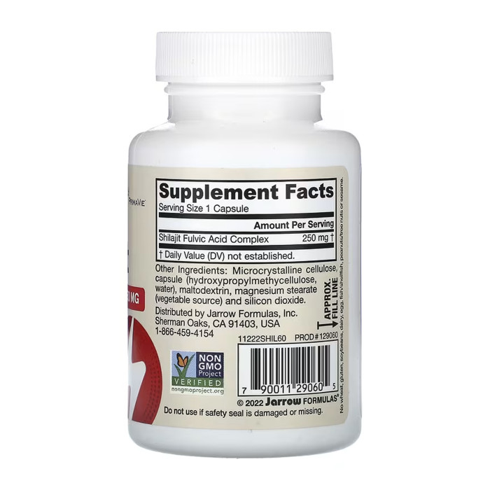 Jarrow Formulas Vegan Shilajit Fulvic Acid Complex 250mg - 60 vcaps (Затерта дата)