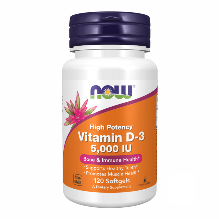 Now Foods VIT D-3 5000 IU - 120 sgels (Пошкоджена банка)