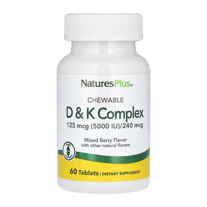 Nature's Plus VIT D & K Complex 125mcg 5000 IU/ 240 mcg - 60 tabs