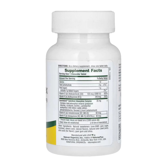 Nature's Plus VIT D & K Complex 125mcg 5000 IU/ 240 mcg - 60 tabs