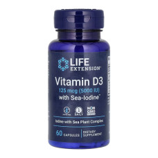 Life Extension Vit D3 with Sea-Iodine™ 125 mcg (5000 IU) - 60 caps