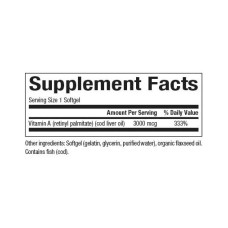 Natural Factors Vitamin A 3000mcg 10000IU - 180 softgels