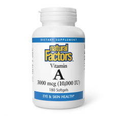 Natural Factors Vitamin A 3000mcg 10000IU - 180 softgels