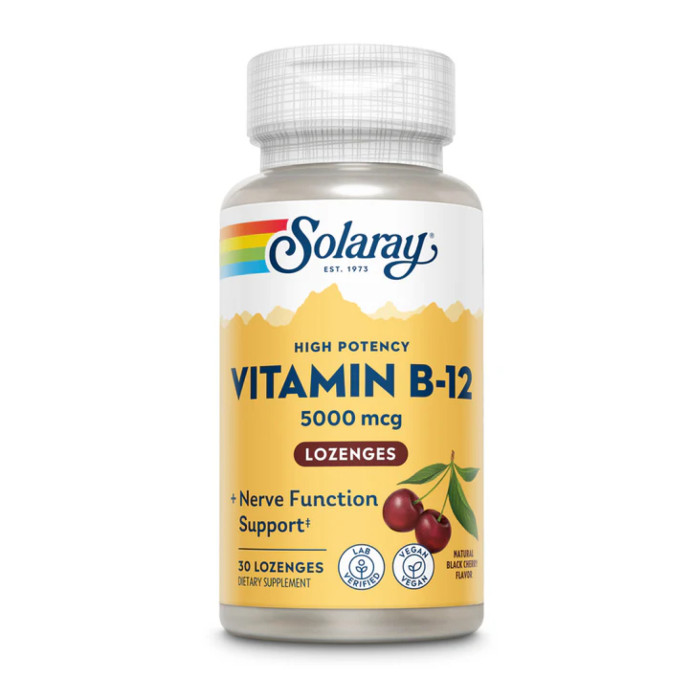 Solaray Vitamin B-12 5000mcg - 30 lozenges Natural Cherry