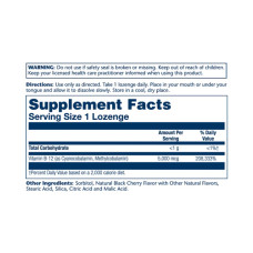 Solaray Vitamin B-12 5000mcg - 30 lozenges Natural Cherry