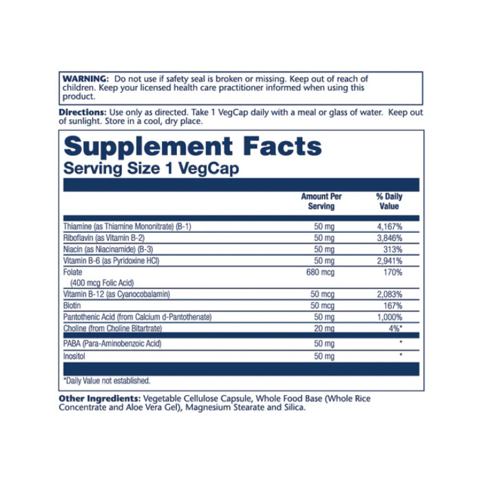 Solaray Vitamin B-Complex 50 50mg - 100 vcaps