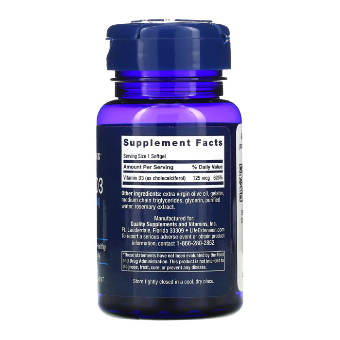 Life Extension Vitamin D3 125 mcg (5000 IU) - 60 softgels