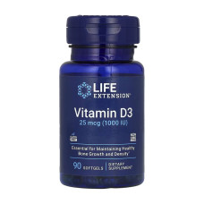 Life Extension Vitamin D3 25 mcg (1000 IU) - 90 softgels