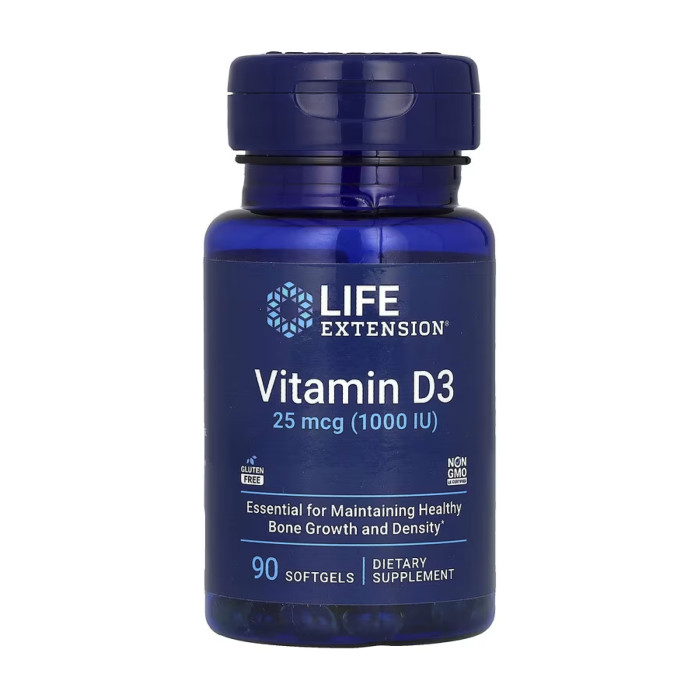 Life Extension Vitamin D3 25 mcg (1000 IU) - 90 softgels