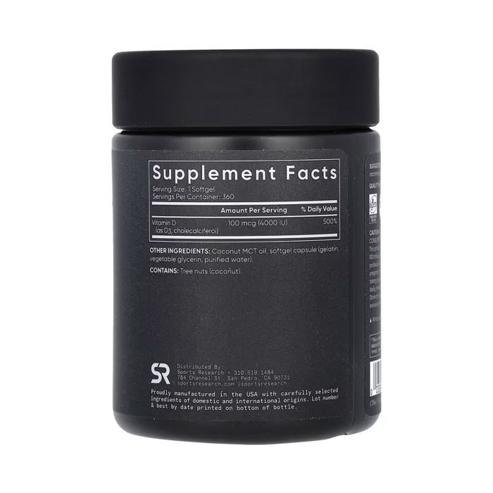Sport Research Vitamin D3 4000IU - 360 softgels