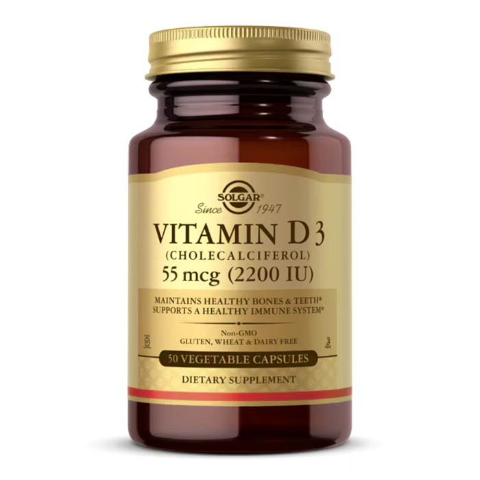 Solgar Vitamin D3 (Cholecalciferol) 55 mcg (2200 IU) - 50 vcaps