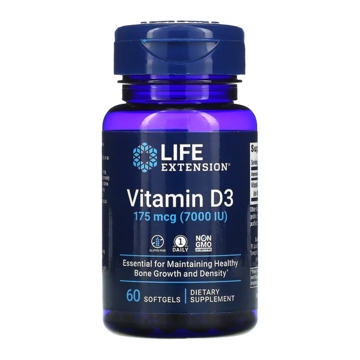 Life Extension Vitamin D3 175 mcg (7000 IU) - 60 softgels