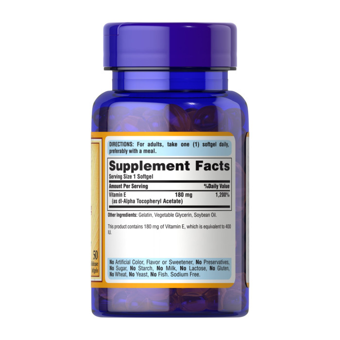 Puritans Pride Vitamin E-400 IU - 50 softgels
