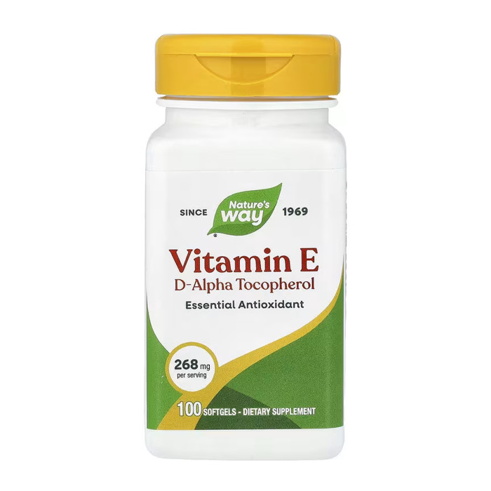 Nature's Way Vitamin E D-Alpha Tocopherol - 100 Softgels