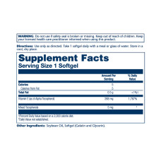 Solaray Vitamin E d-Alpha Tocopherol 268mg - 50 softgels