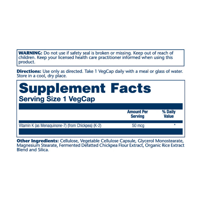 Solaray Vitamin K-2 MK-7 50mcg - 30 vcaps