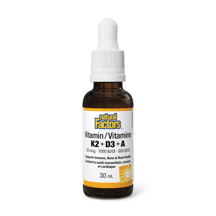 Natural Factors Vitamin K2+D3+A 50 mcg/1000 IU/500 IU - 30ml