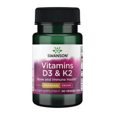 Swanson Vitamins D3 & K2 2000 Iu & 75mcg - 60 vcaps