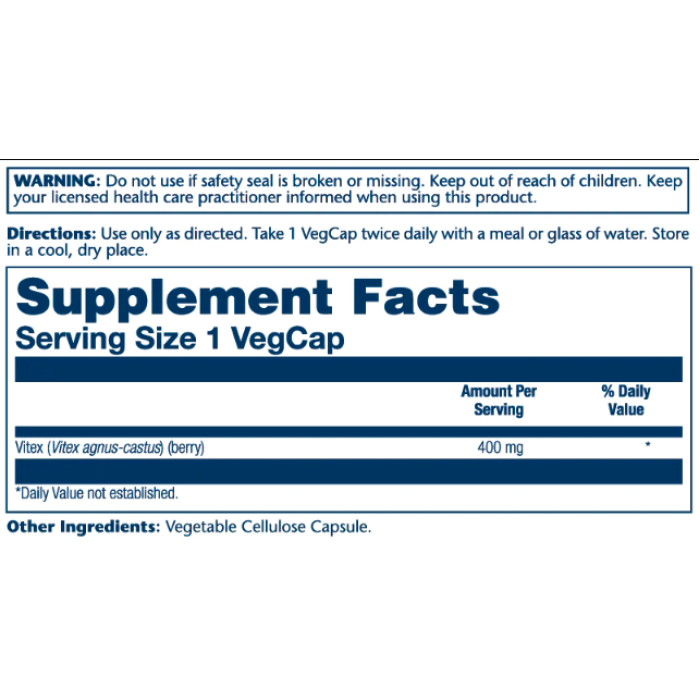 Solaray Vitex Berry Extract 400mg - 100 vcaps