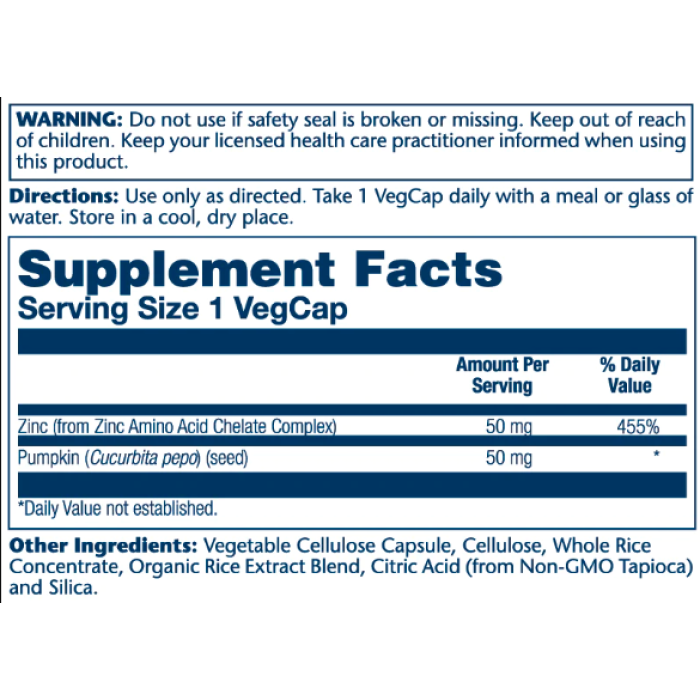 Solaray Zinc 50mg - 100 vcaps
