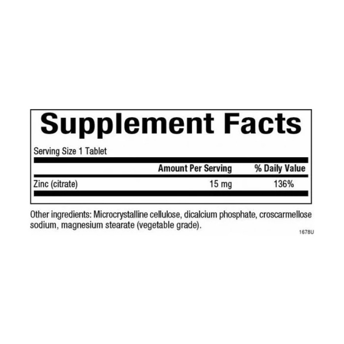 Natural Factors Zinc Citrate 15mg - 90 tabs