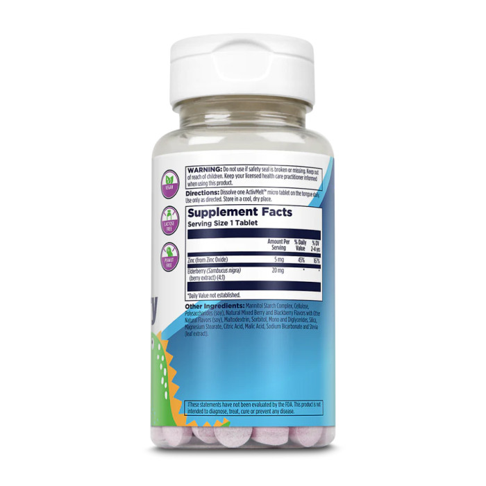 KAL Zinc Elderberry 5mg - 90 tabs Berry