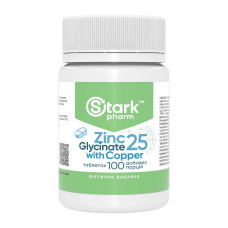 Stark Pharm Zinc Glycinate 25 with Copper - 100 tabs