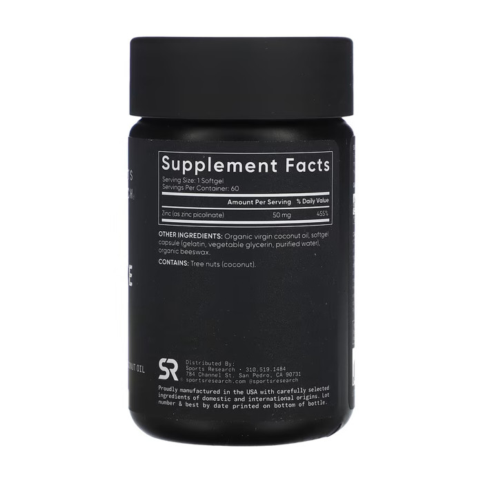 Sport Research Zinc Picolinate 50mg - 60 softgels