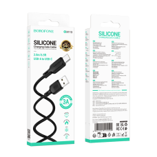 Кабель BOROFONE BX113 Lenny silicone charging data cable Type-C(L=2M) Black