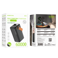 Зовнішній акумулятор BOROFONE BJ66B Magnifico 22.5W+PD20W fully compatible power bank (60000mAh) Black